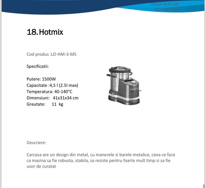 Echipamente profesionale HoReCa