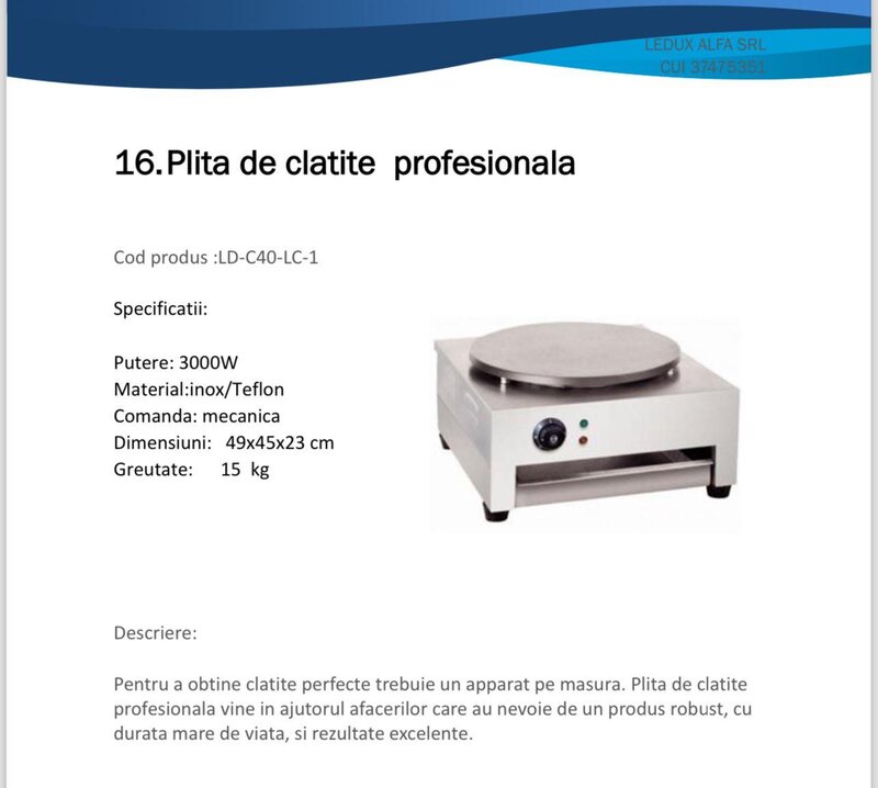 Echipamente profesionale HoReCa