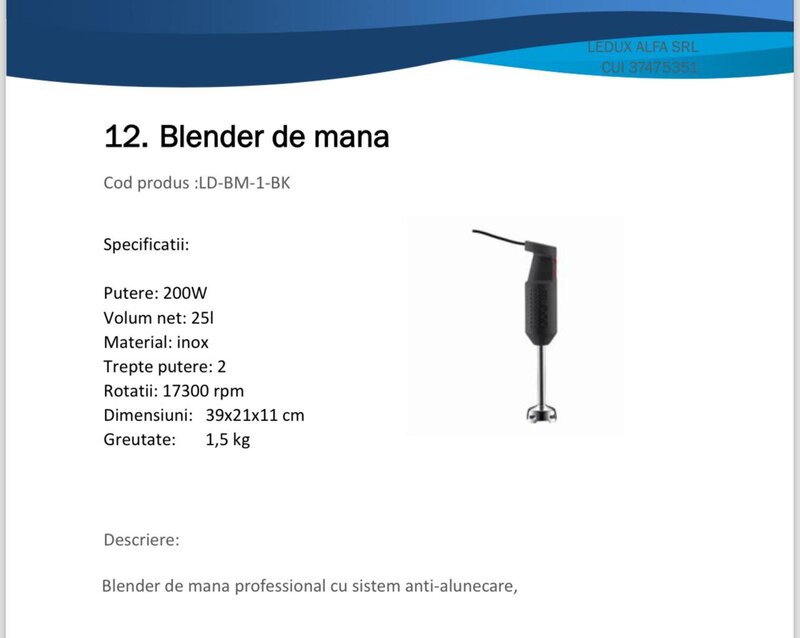 Echipamente profesionale HoReCa