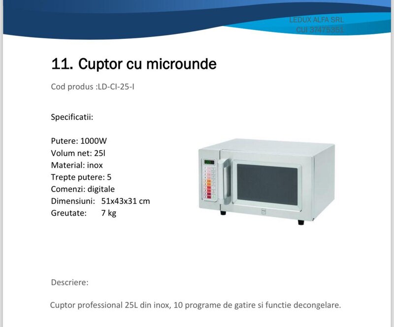 Echipamente profesionale HoReCa