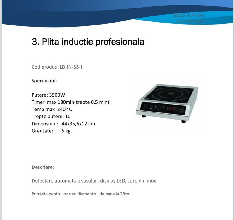Echipamente profesionale HoReCa